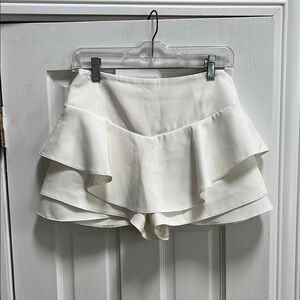 English Factory Women's White Ruffle Skort